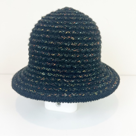 August Hat Company Women’s Black Multicolor Cloche Knit Hat - Picture 7 of 7